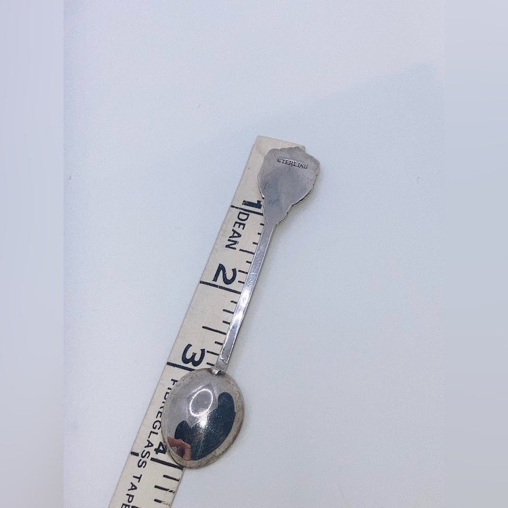 Vtg Sterling Silver Blue Enamel ‘ Bombay ‘ Sugar Souvenir Spoon 4” - Picture 6 of 6